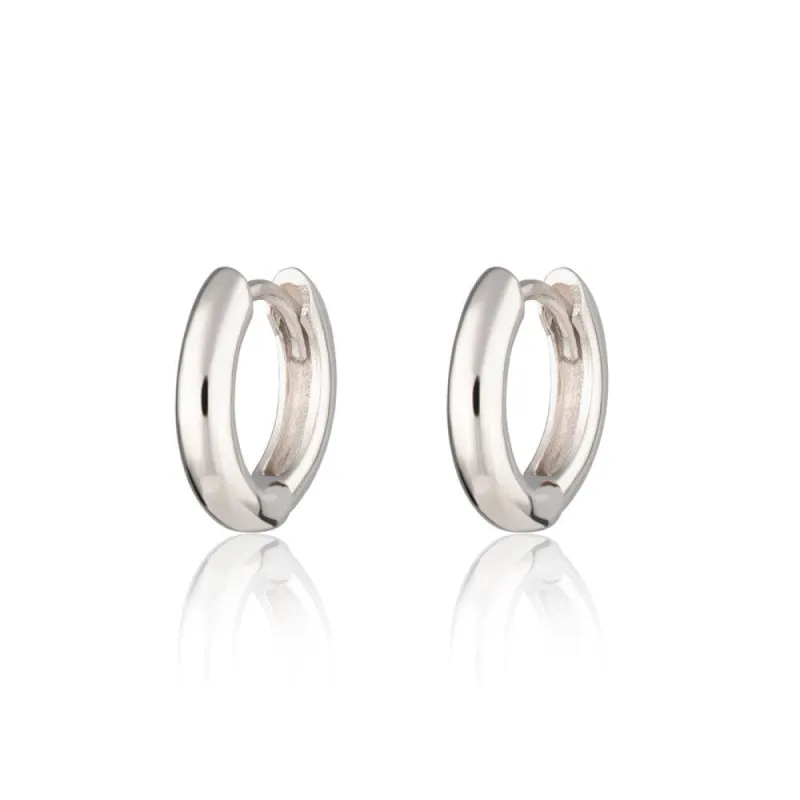 Silver Huggie Hoop Earrings sold by Lily Charmed