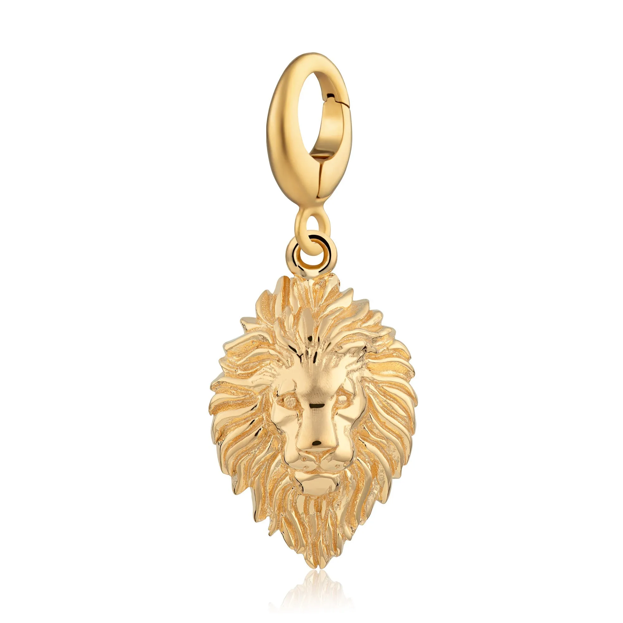 Gold Plated Lion Head Leo Zodiac Charm sold by Lily Charmed