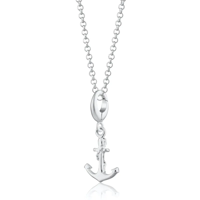 Silver Anchor Charm Necklace sold by Lily Charmed