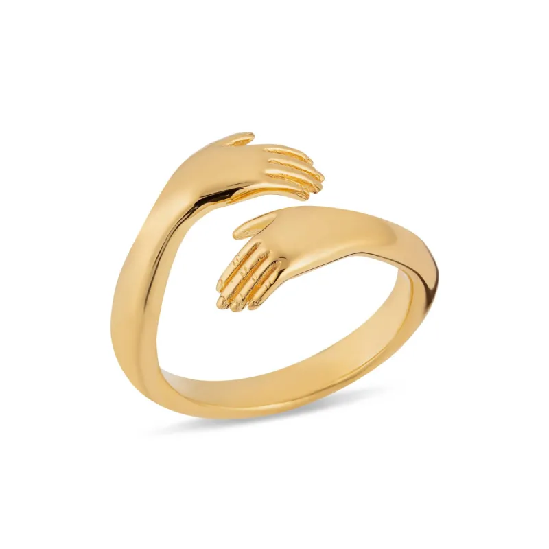 Gold Plated Hug Ring sold by Lily Charmed