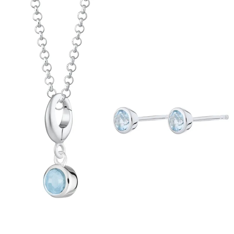 December Birthstone Jewellery Set (Blue Topaz) sold by Lily Charmed