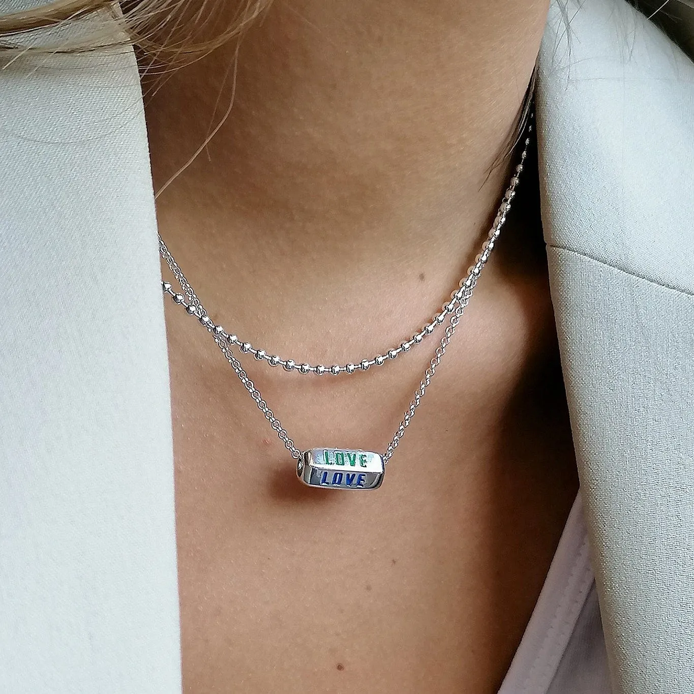 Silver Love is All Around Necklace (Rainbow) sold by Lily Charmed product image thumbnail 3