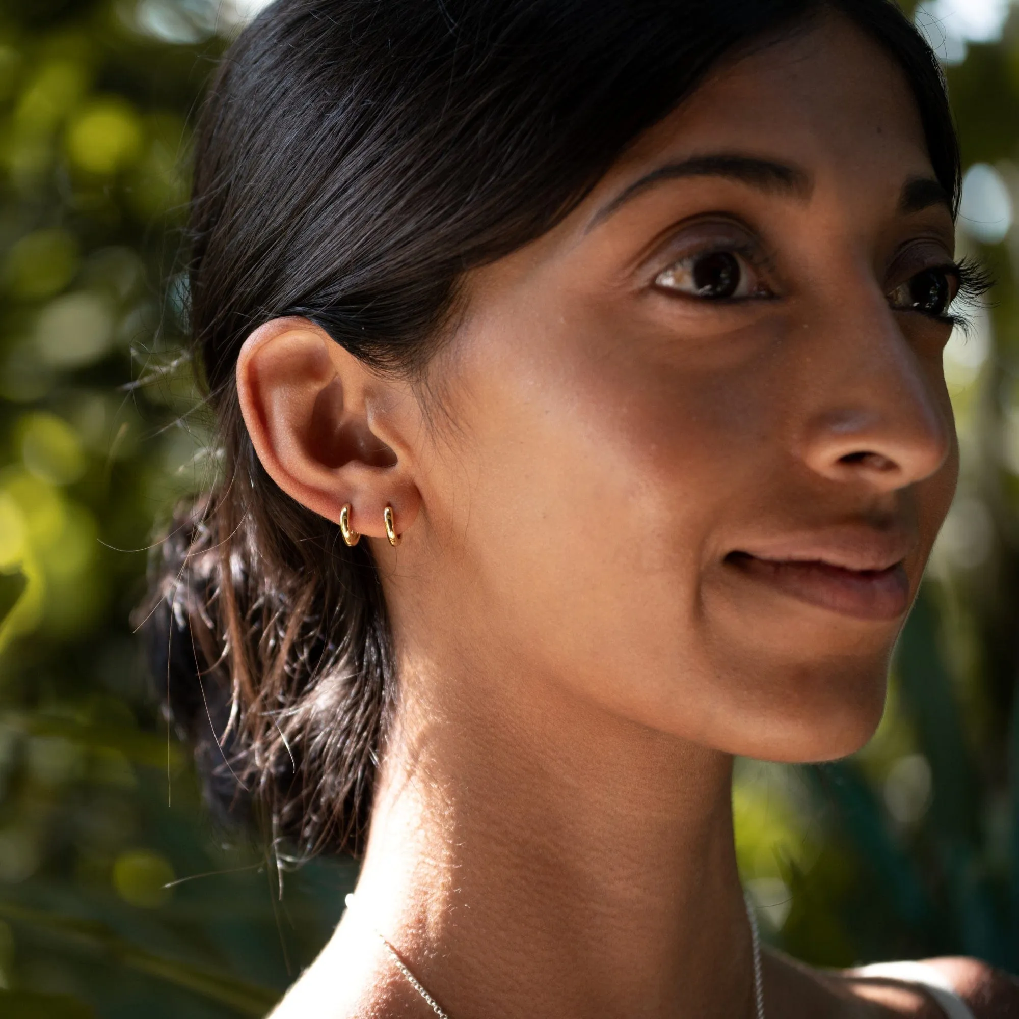 Gold Plated Huggie Hoop Earrings sold by Lily Charmed product image thumbnail 5