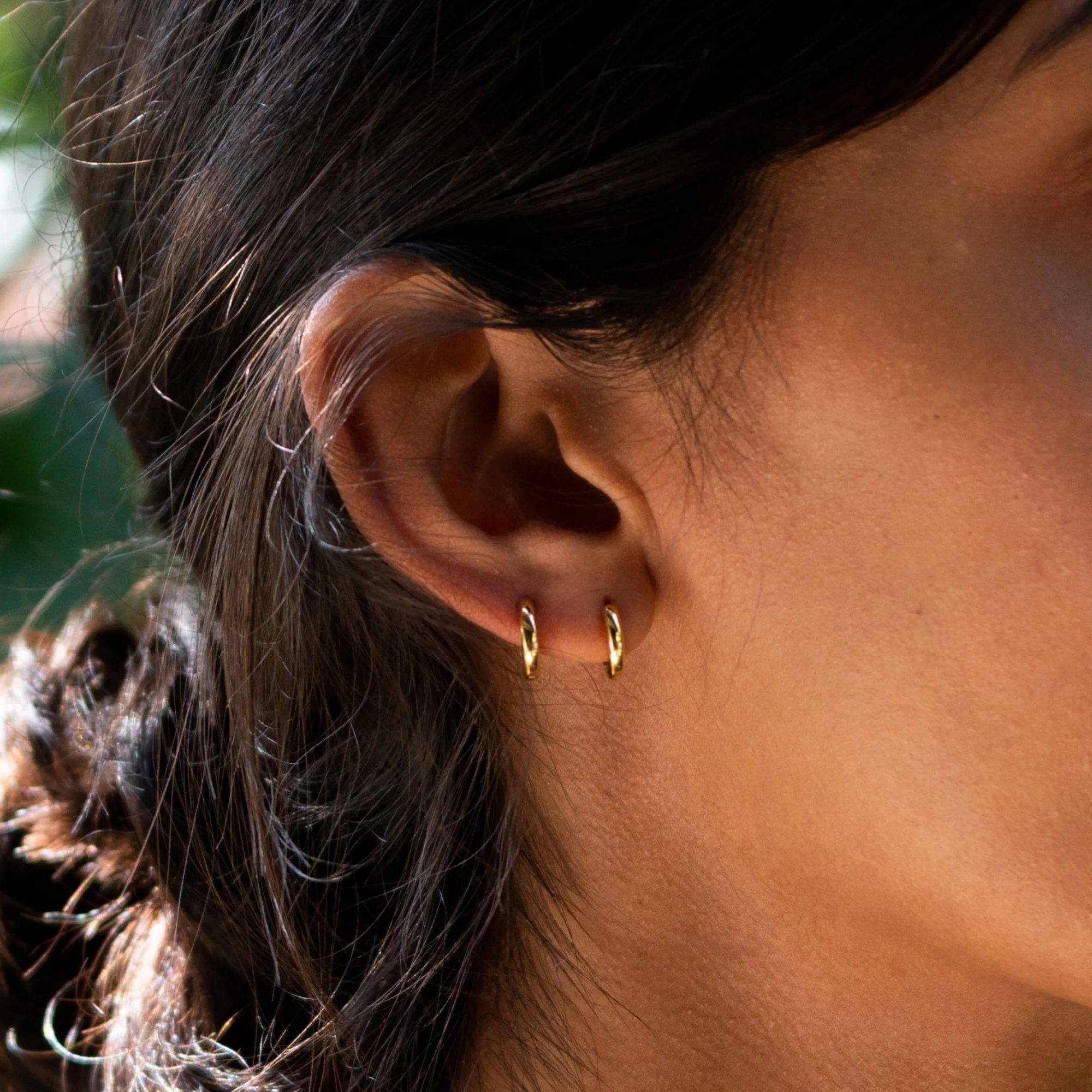 Gold Plated Huggie Hoop Earrings sold by Lily Charmed product image thumbnail 3