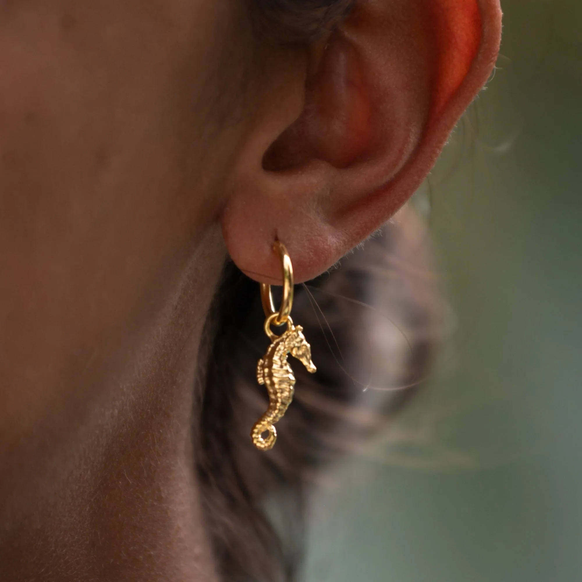 Gold Plated Seahorse Single Earring Charm sold by Lily Charmed product image thumbnail 2