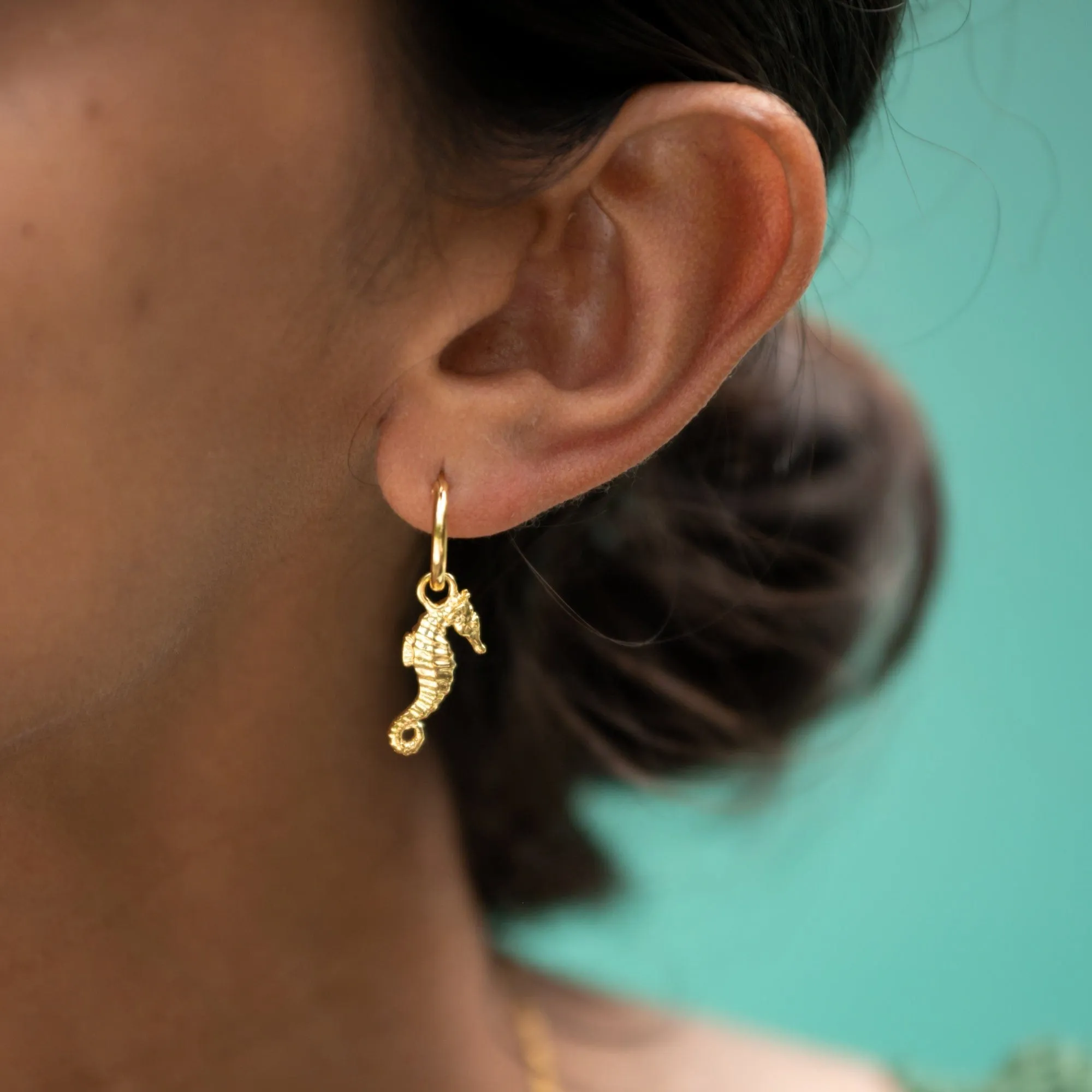 Gold Plated Seahorse Single Earring Charm sold by Lily Charmed product image thumbnail 4