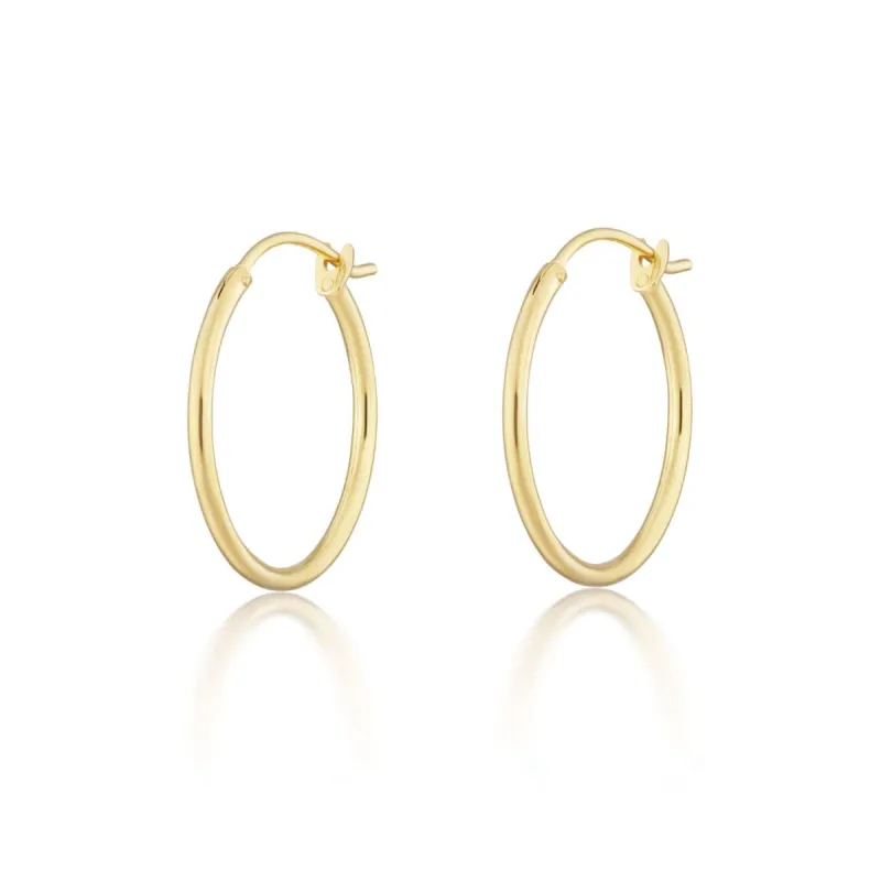 Gold Plated Classic Hoop Earrings sold by Lily Charmed