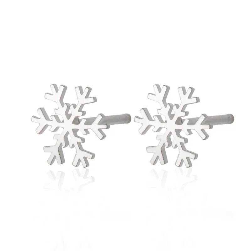 Silver Snowflake Stud Earrings sold by Lily Charmed