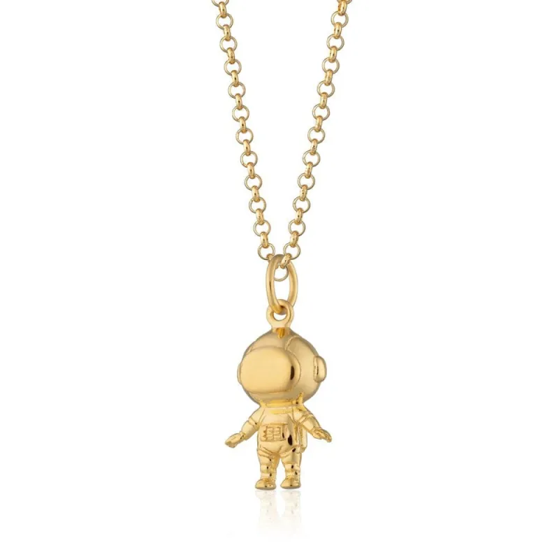 Gold Astronaut Charm Necklace sold by Lily Charmed