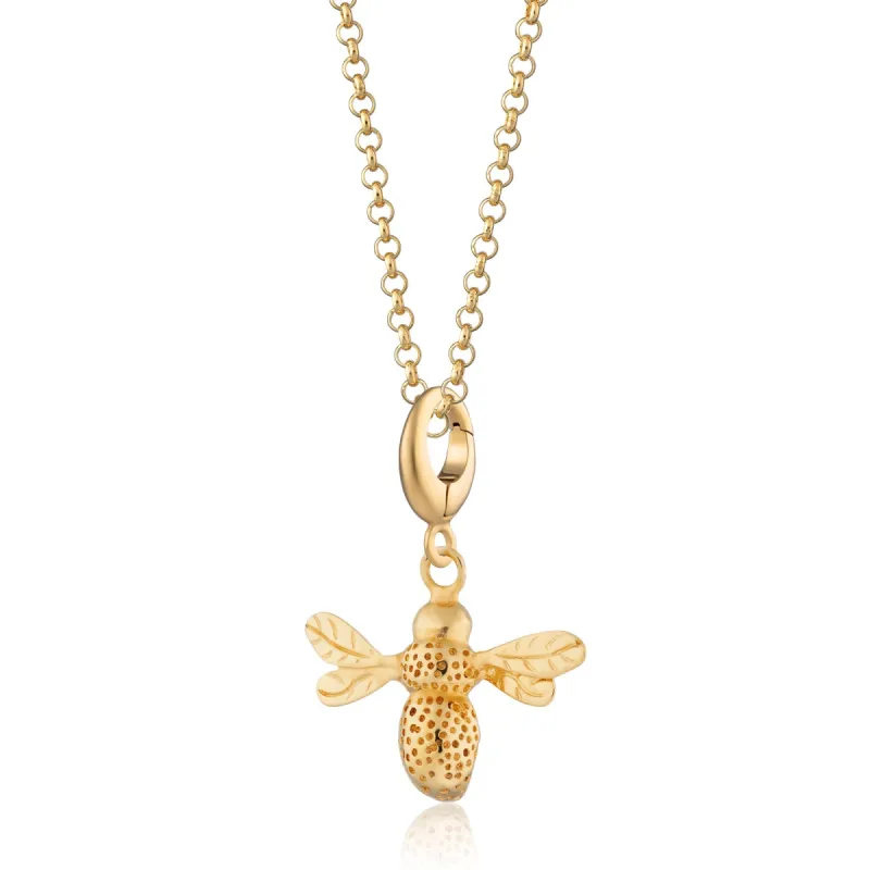 Gold Bee Charm Necklace sold by Lily Charmed