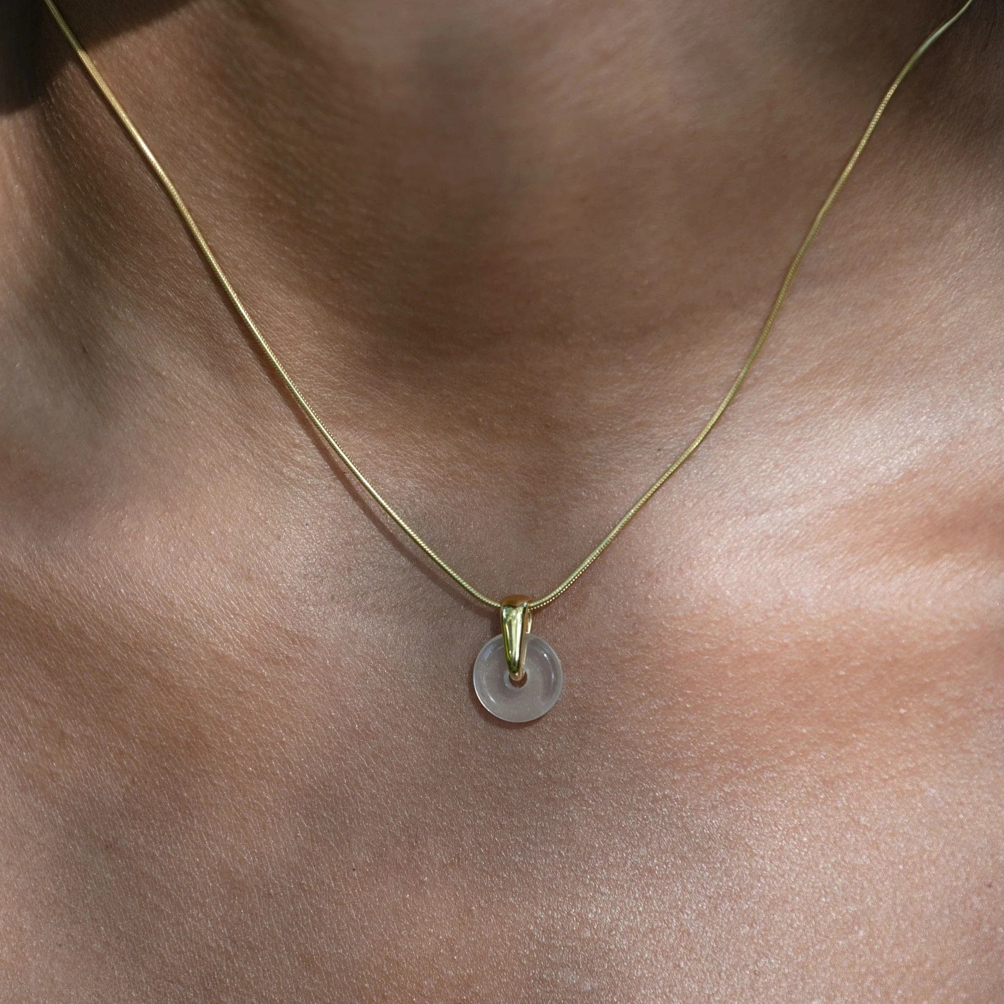 Gold Plated Clear Spinning Disc Necklace sold by Lily Charmed product image thumbnail 2