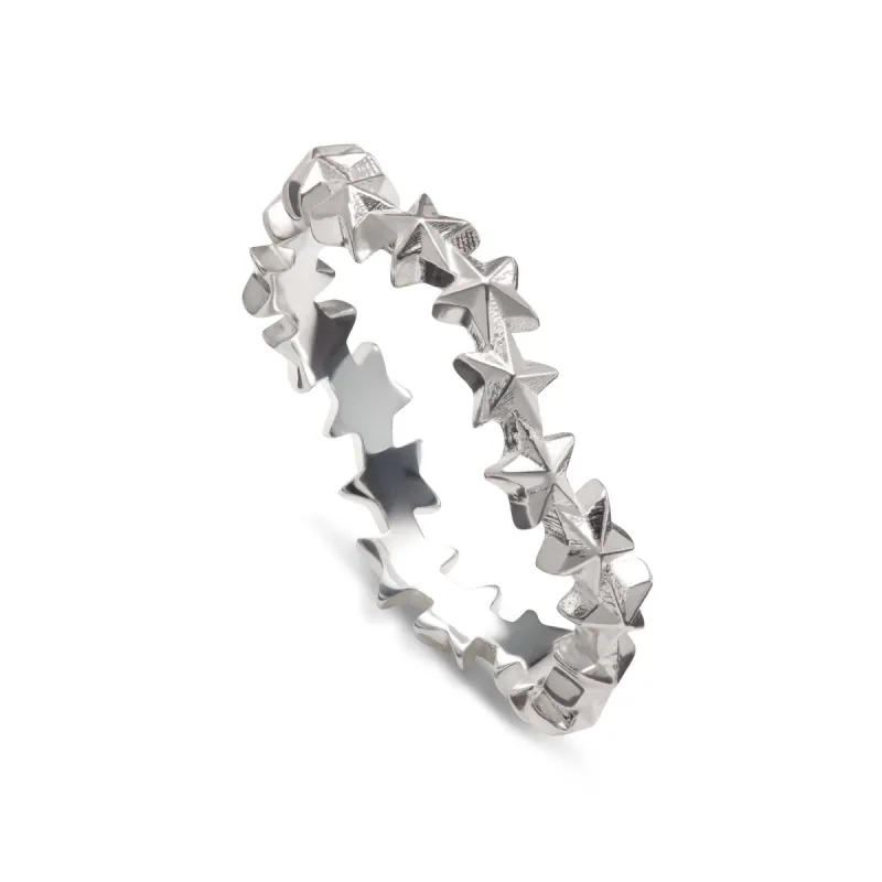 Silver Star Cluster Stacking Ring sold by Lily Charmed