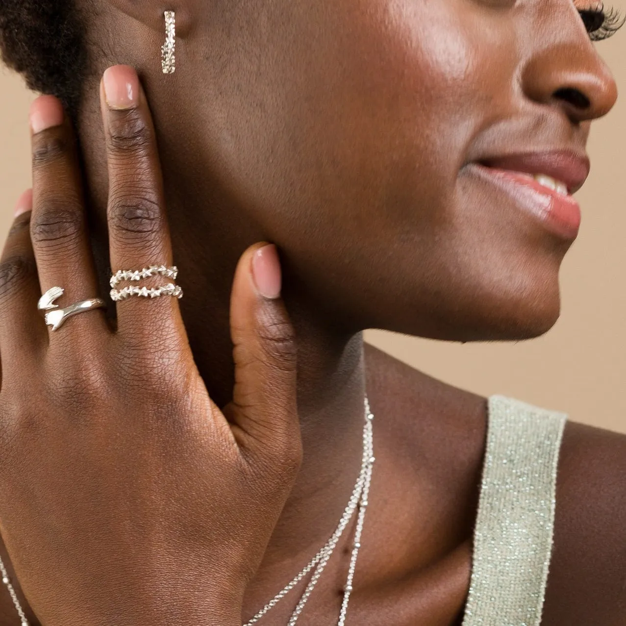 Silver Star Cluster Stacking Ring sold by Lily Charmed product image thumbnail 5