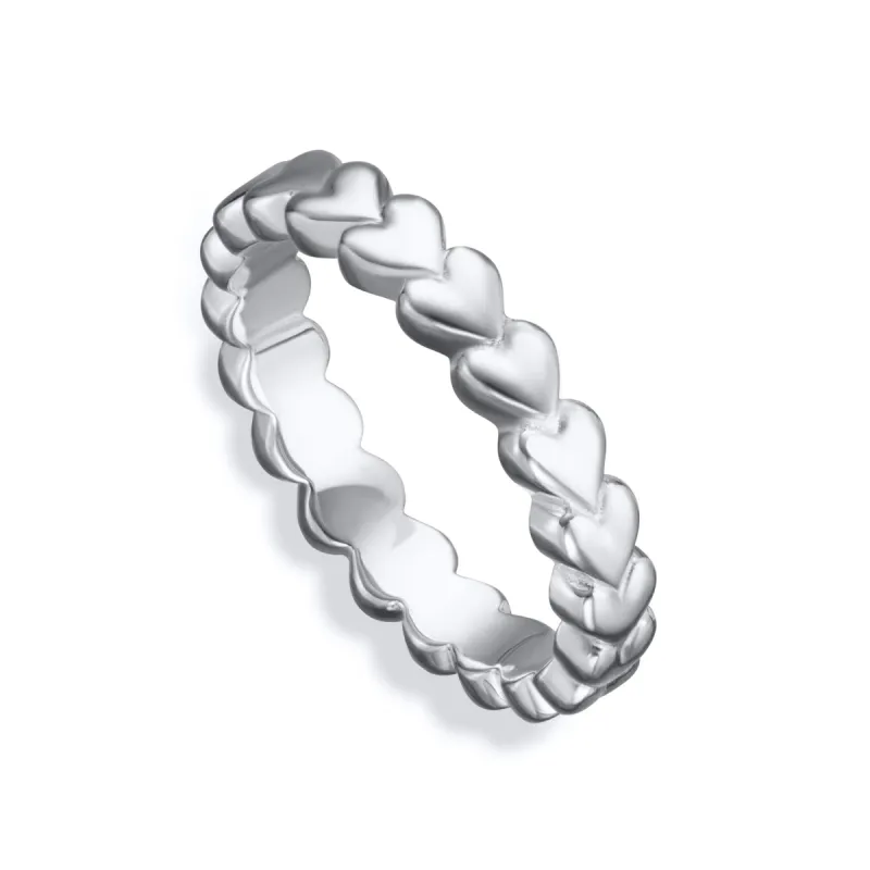 Silver Heart Stacking Ring sold by Lily Charmed