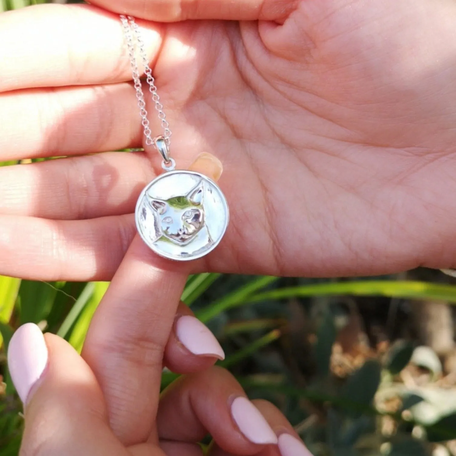 Silver Cat Heads and Tails Necklace sold by Lily Charmed product image thumbnail 2