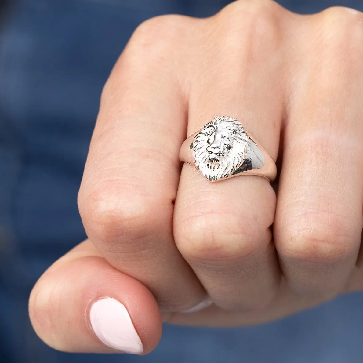 Silver Lion Head Signet Ring sold by Lily Charmed product image thumbnail 2