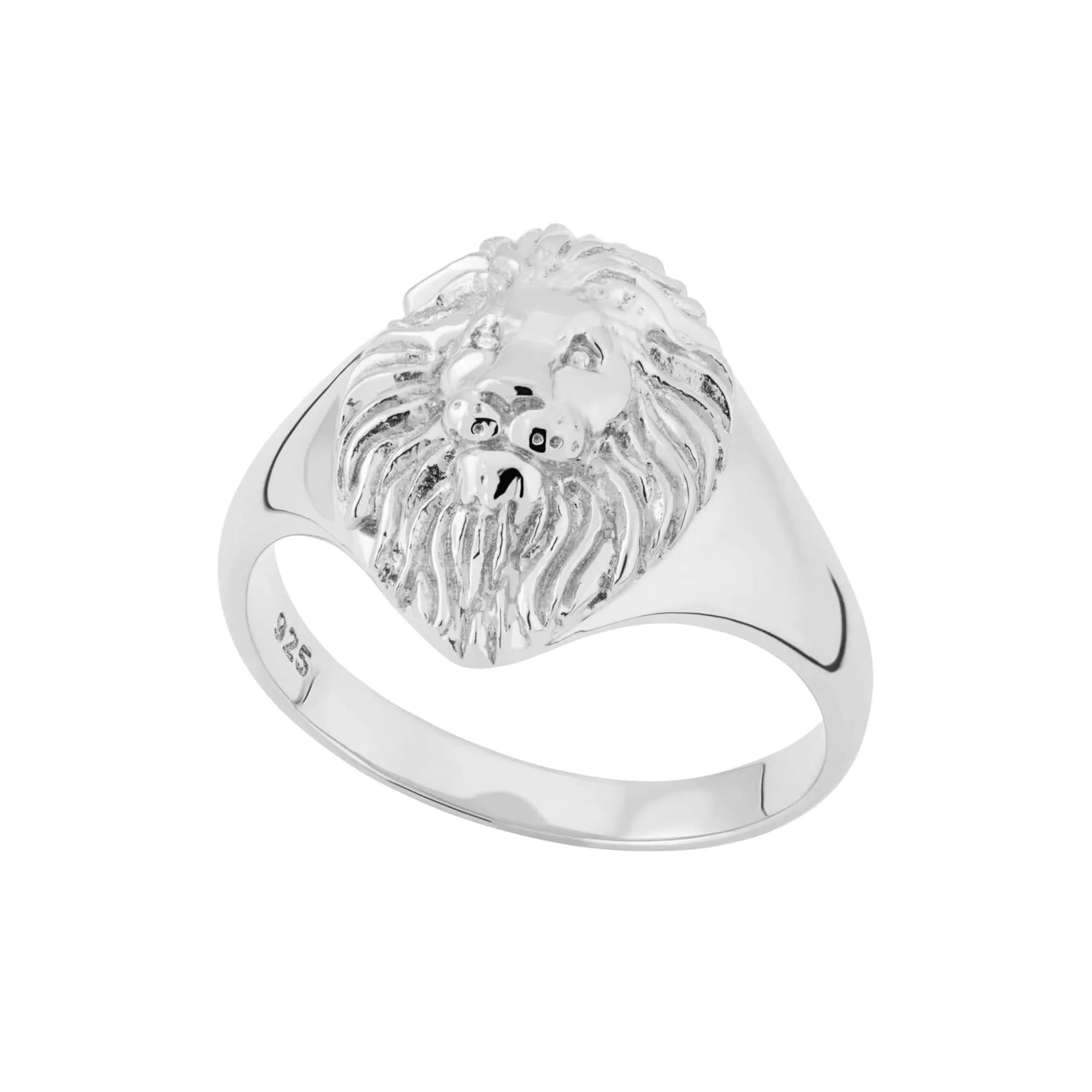 Silver Lion Head Signet Ring sold by Lily Charmed