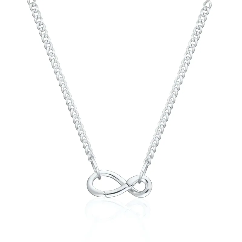 Silver Infinity Curb Chain Necklace sold by Lily Charmed