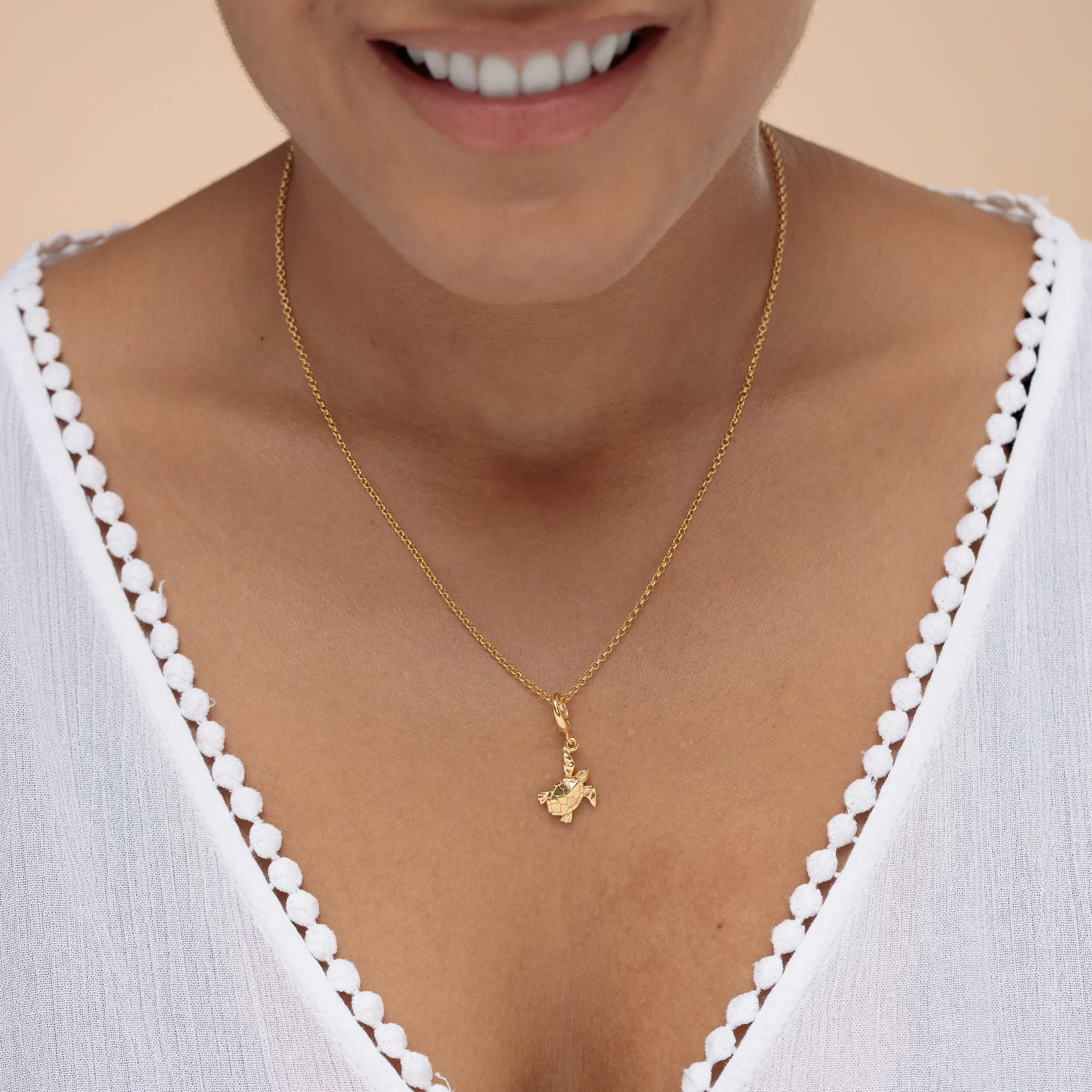 Gold Turtle Charm Necklace sold by Lily Charmed product image thumbnail 4