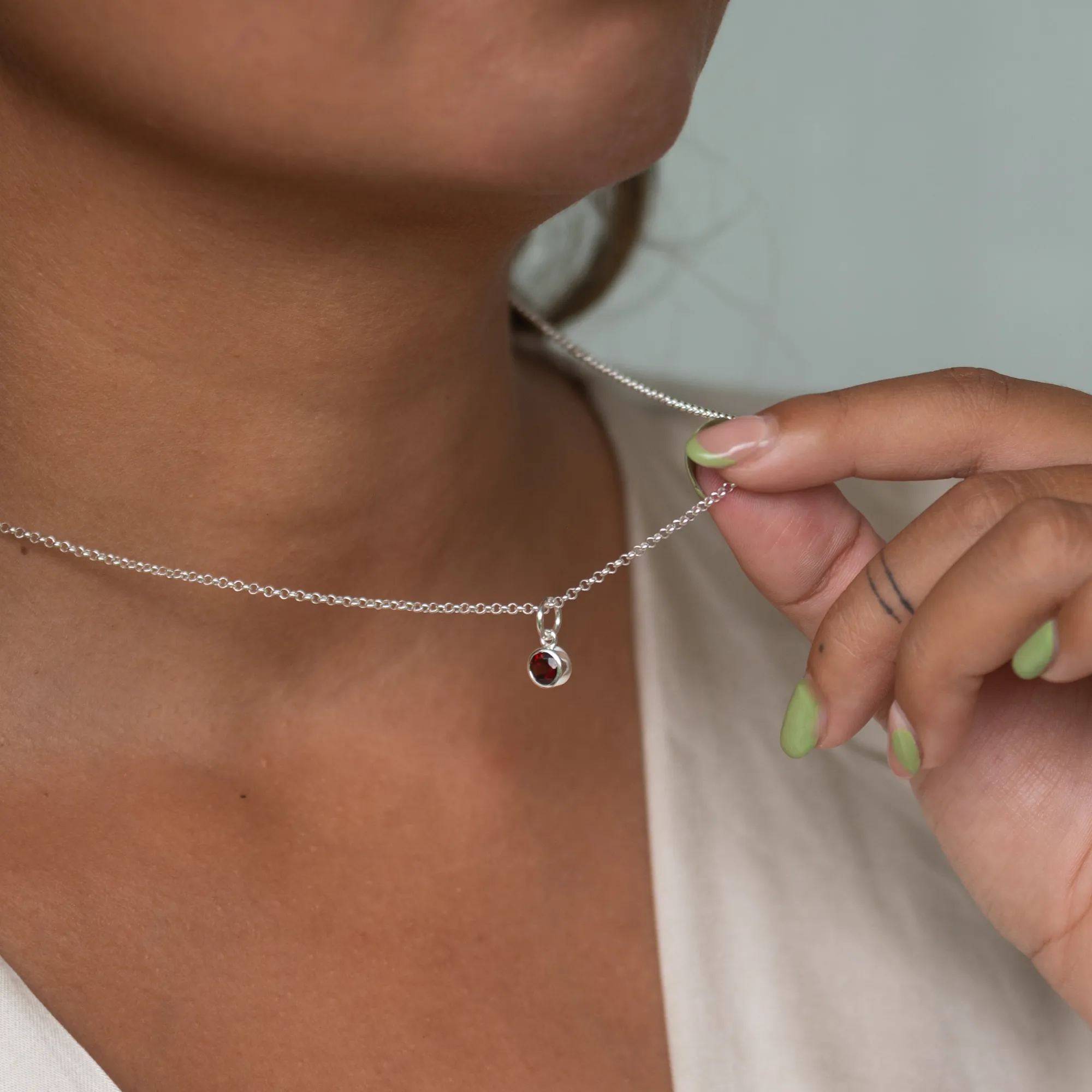 Silver Garnet January Birthstone Charm sold by Lily Charmed product image thumbnail 4