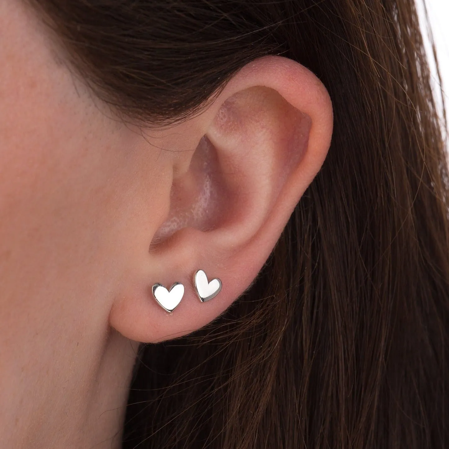 Silver Heart Stud Earrings sold by Lily Charmed product image thumbnail 2