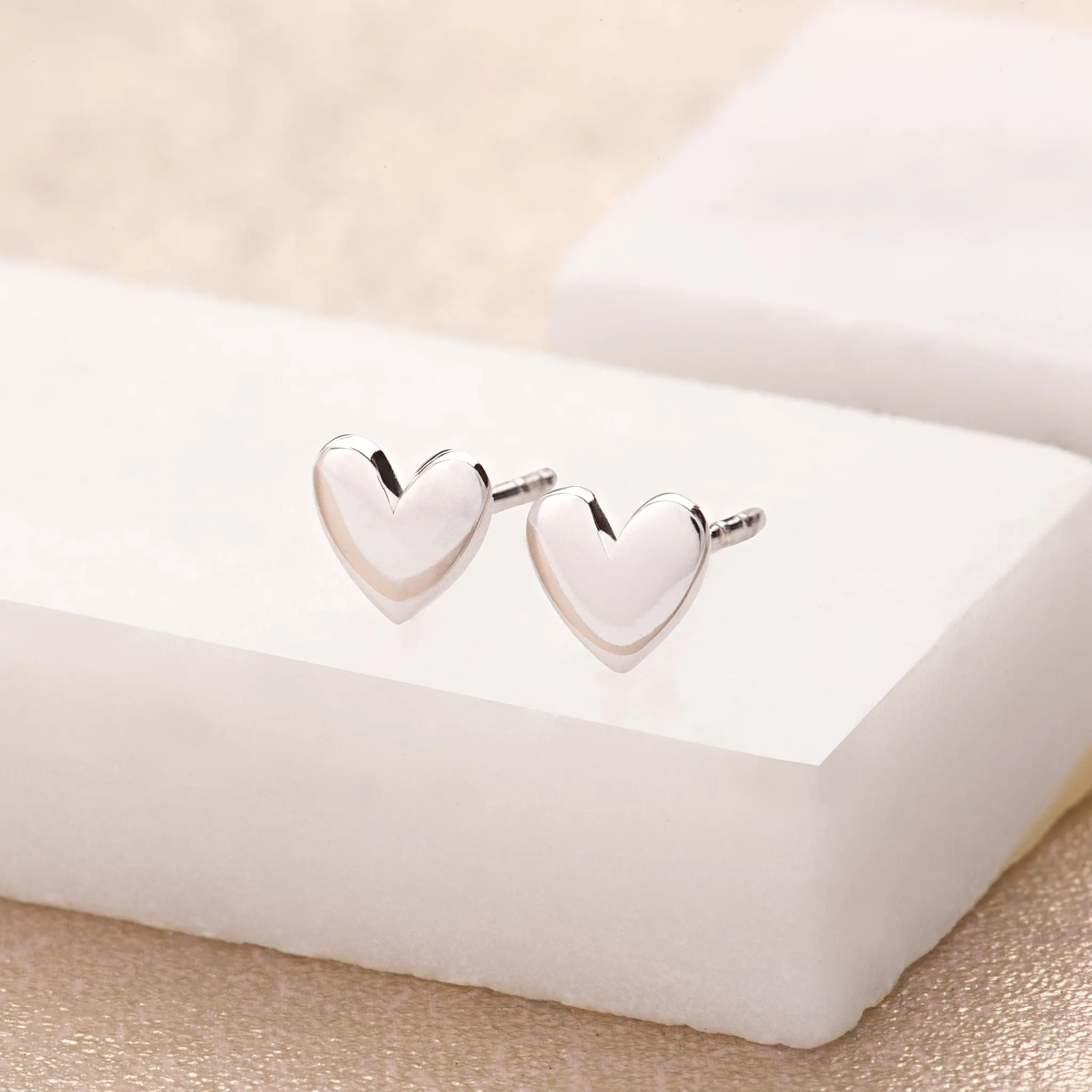 Silver Heart Stud Earrings sold by Lily Charmed product image thumbnail 3