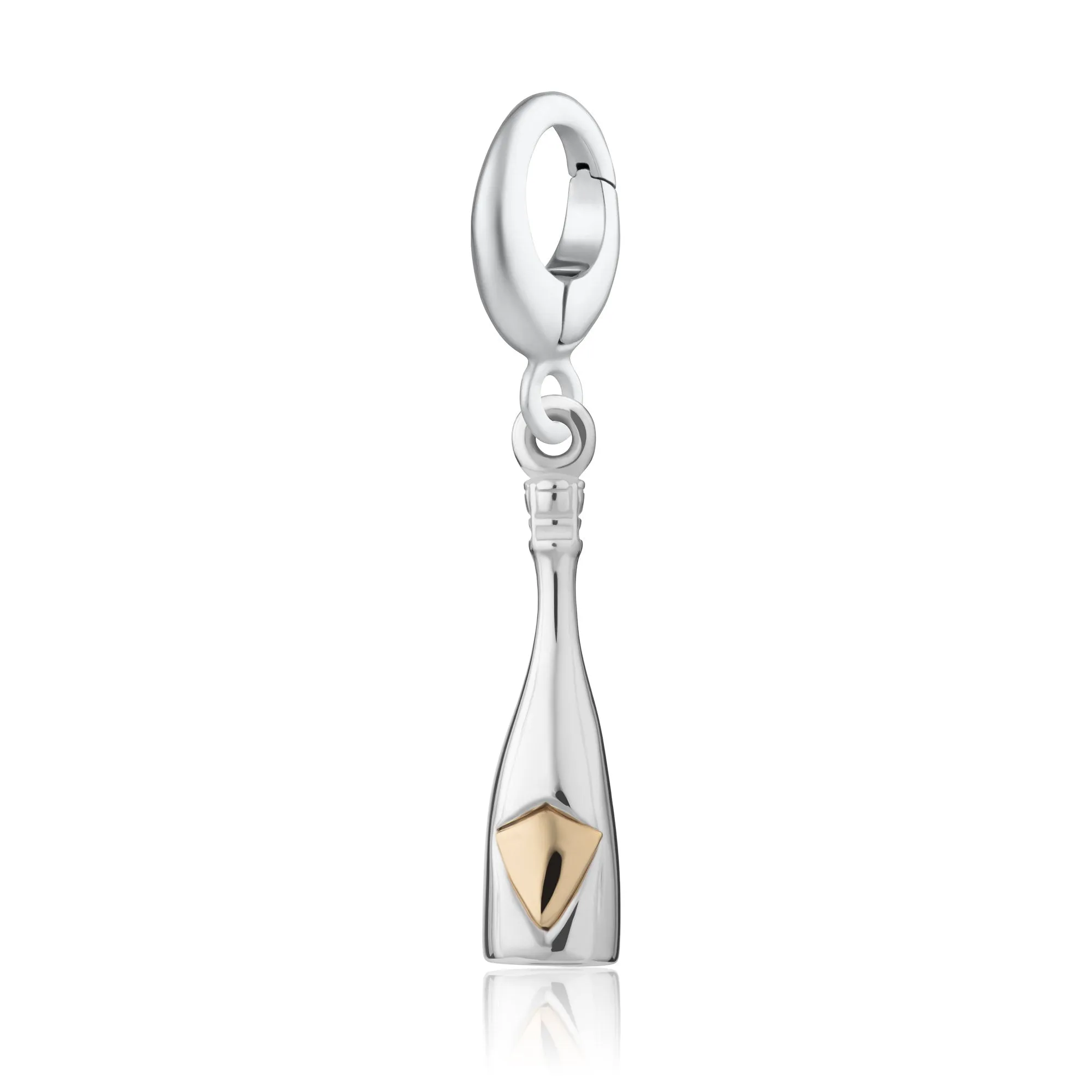 Silver Champagne Bottle Charm sold by Lily Charmed