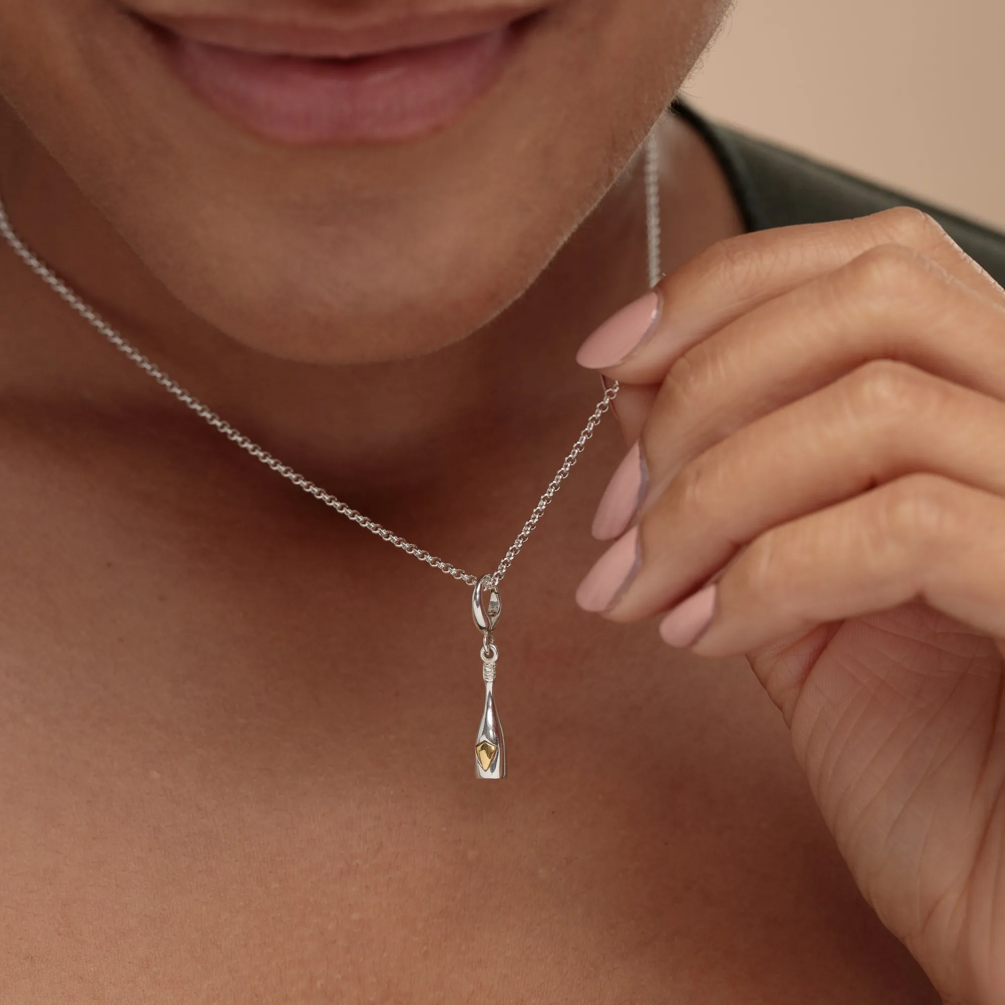 Silver Champagne Bottle Charm sold by Lily Charmed product image thumbnail 2