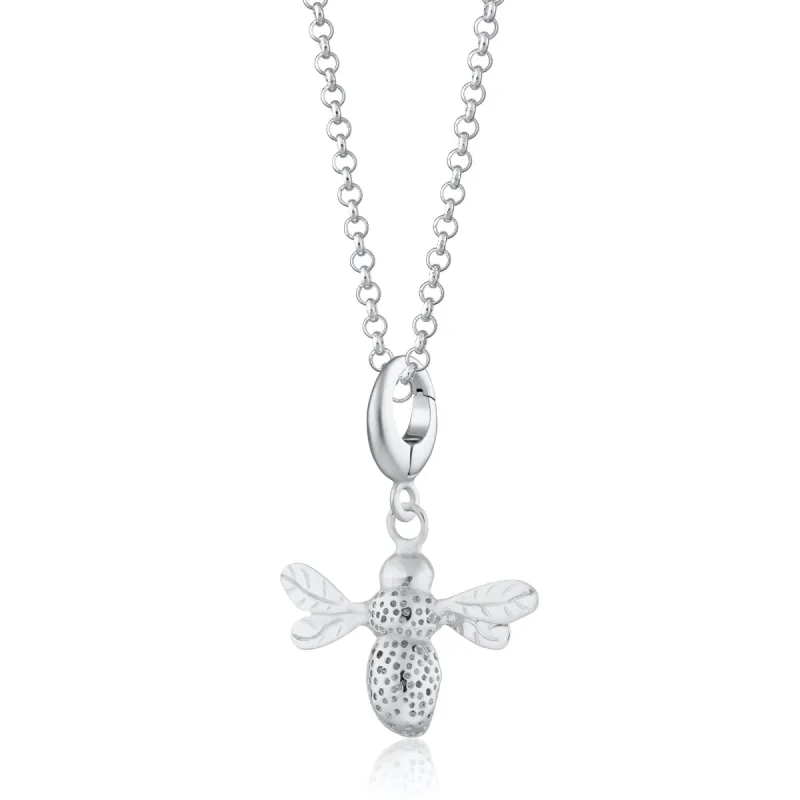 Silver Bee Charm Necklace sold by Lily Charmed