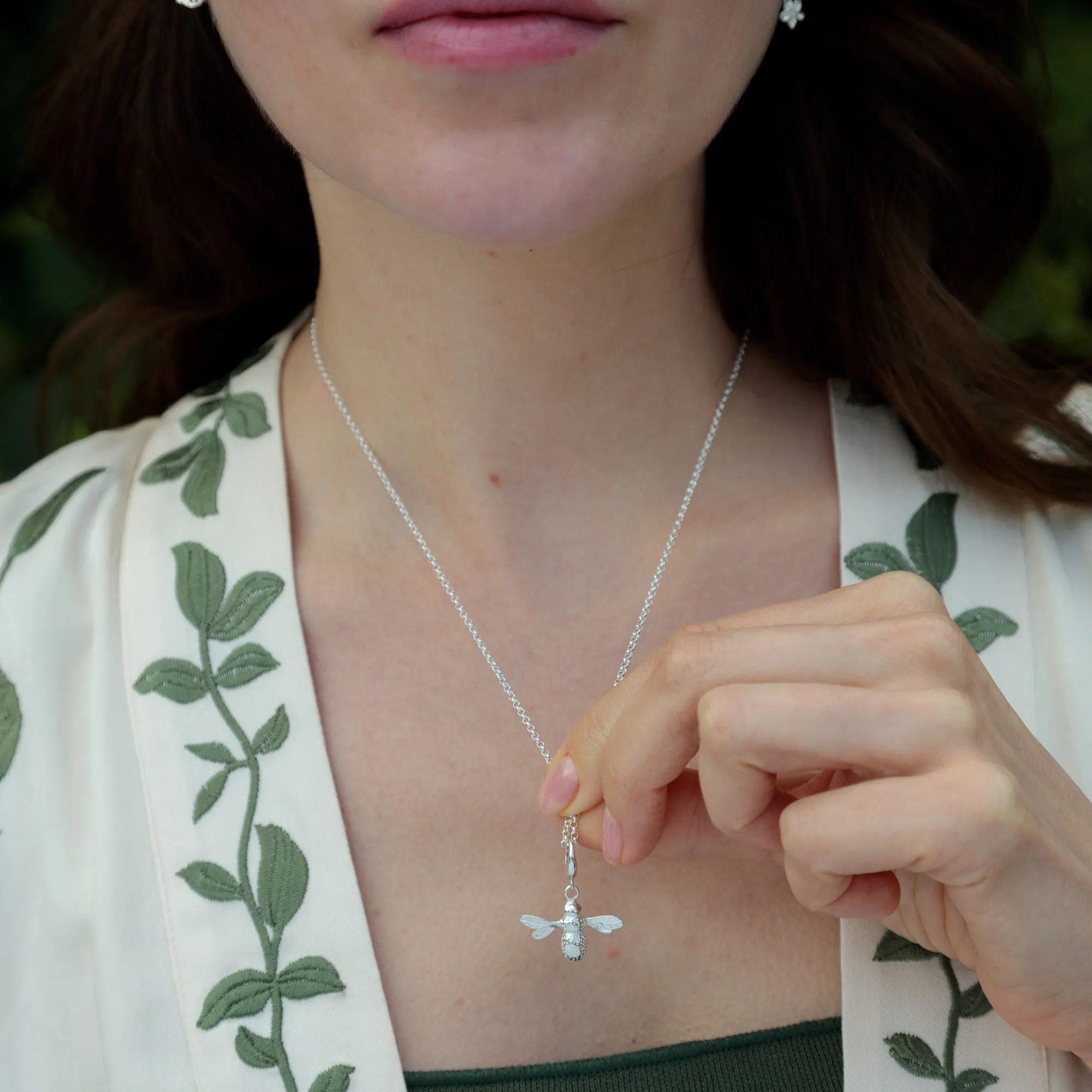 Silver Bee Charm Necklace sold by Lily Charmed product image thumbnail 3