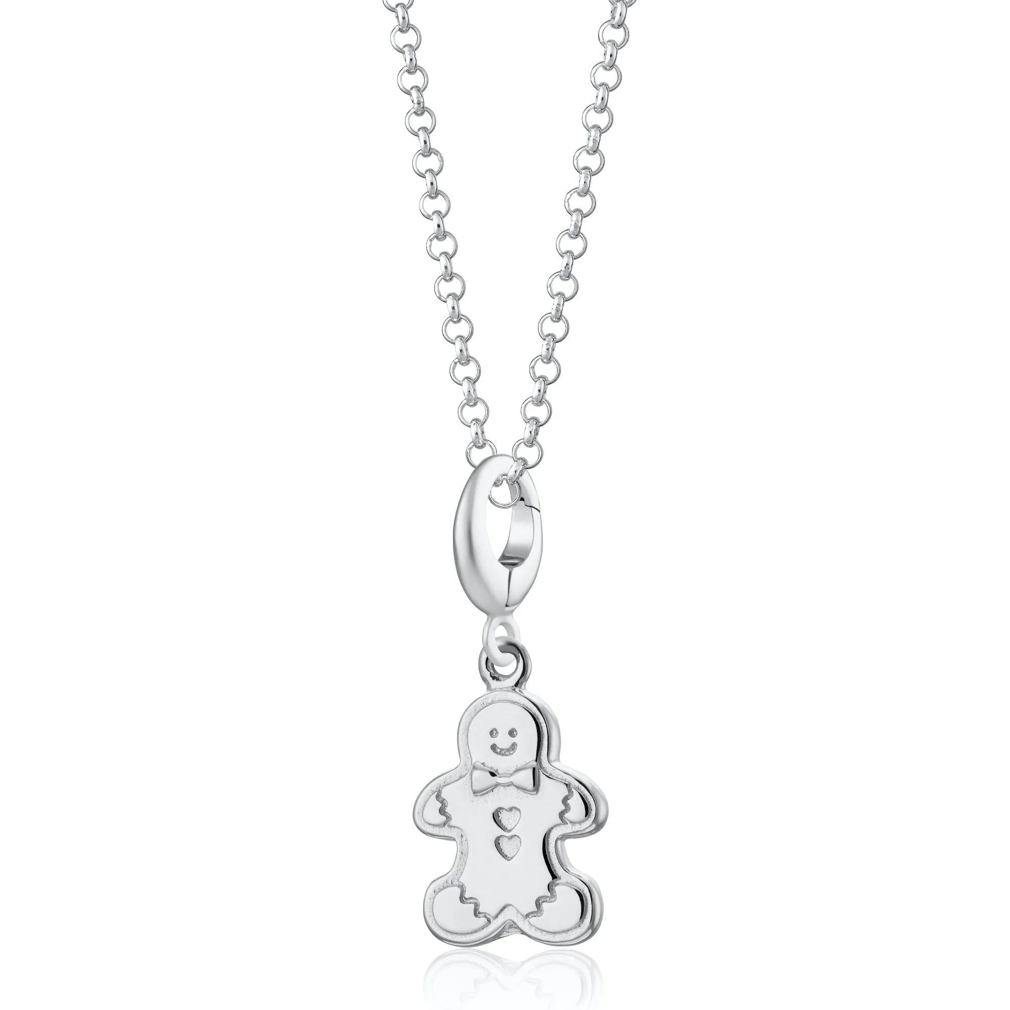 Silver Gingerbread Man Charm Necklace sold by Lily Charmed