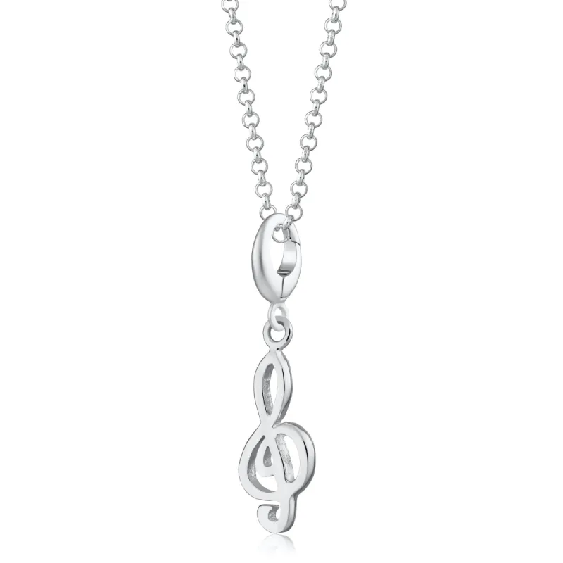 Silver Treble Clef Charm Necklace sold by Lily Charmed