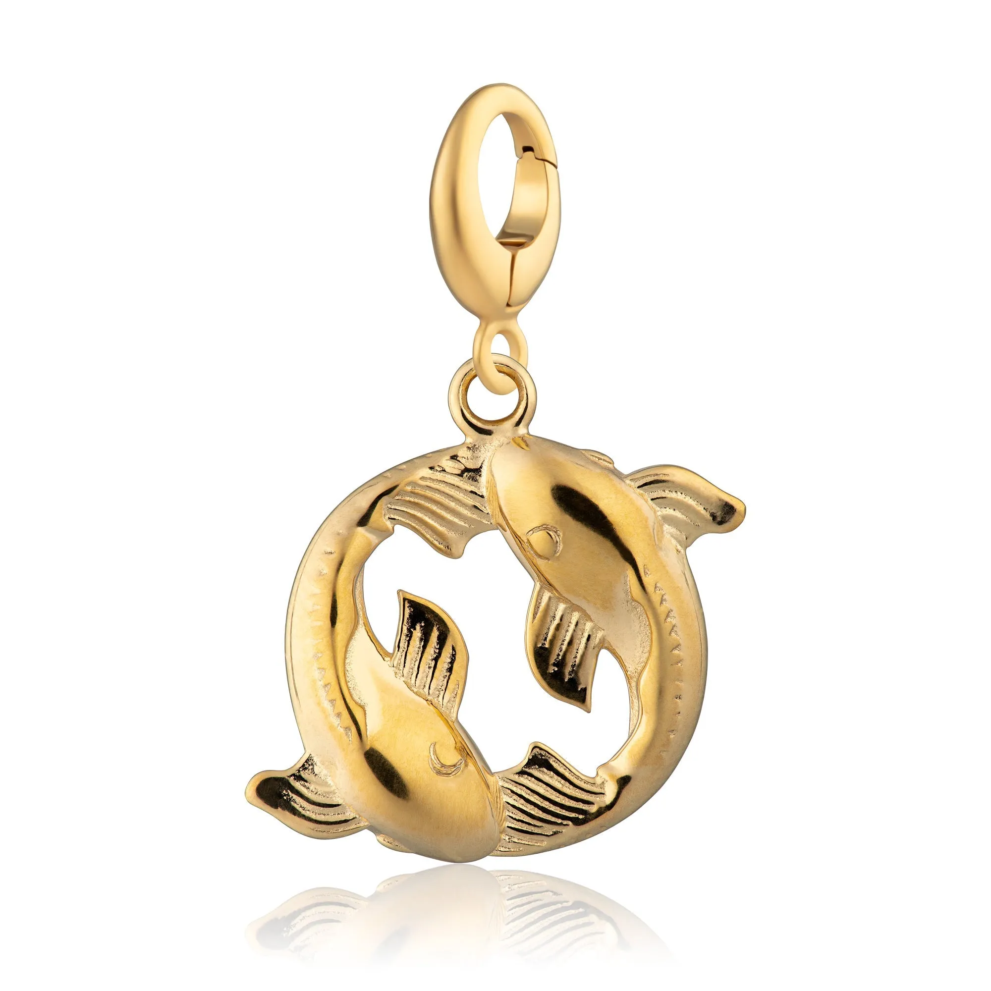 Gold Plated Koi Fish Pisces Zodiac Charm sold by Lily Charmed