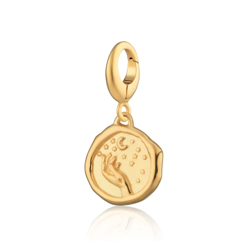Engraved Gold Plated Manifest Magic Charm sold by Lily Charmed