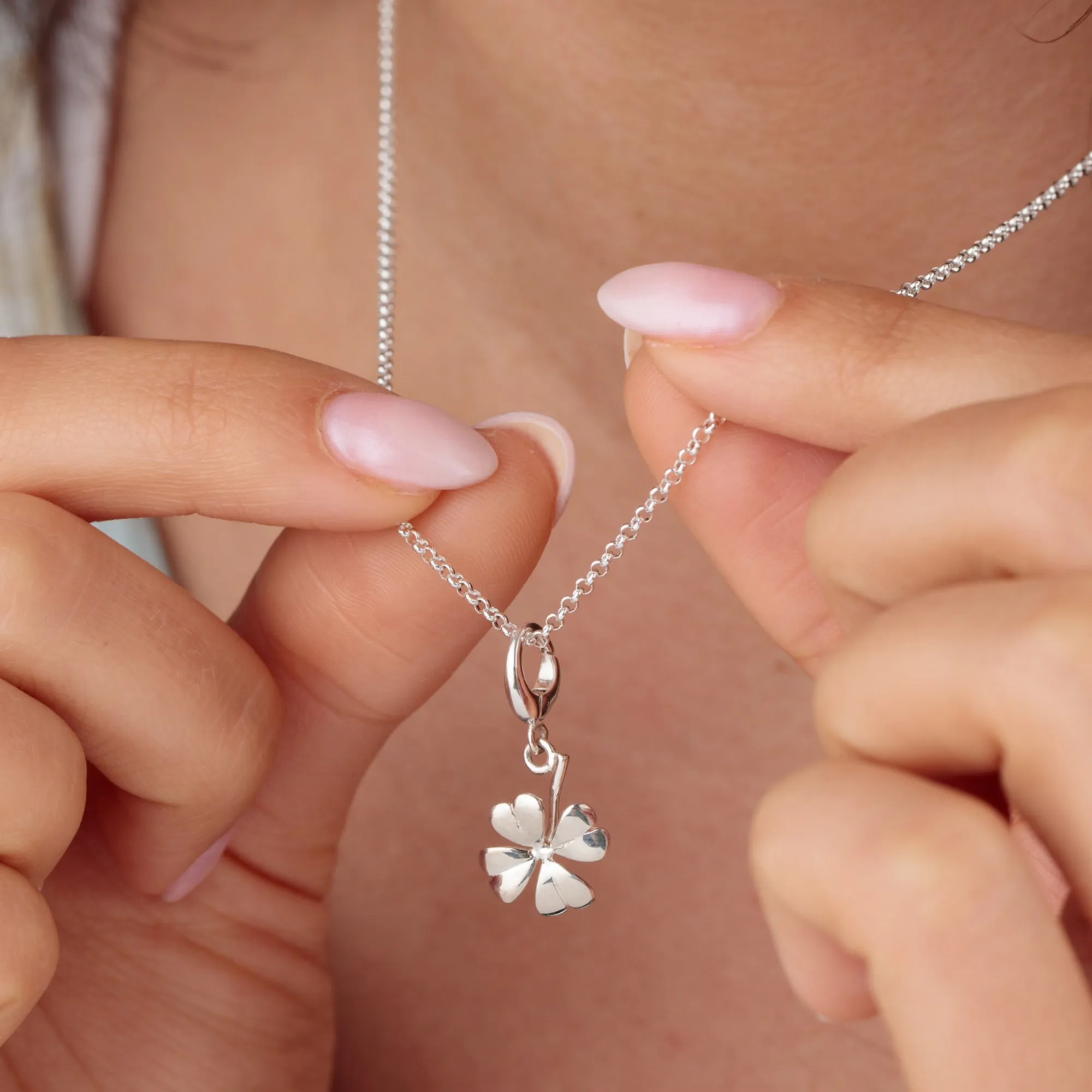 Silver Four Leaf Clover Charm sold by Lily Charmed product image thumbnail 2