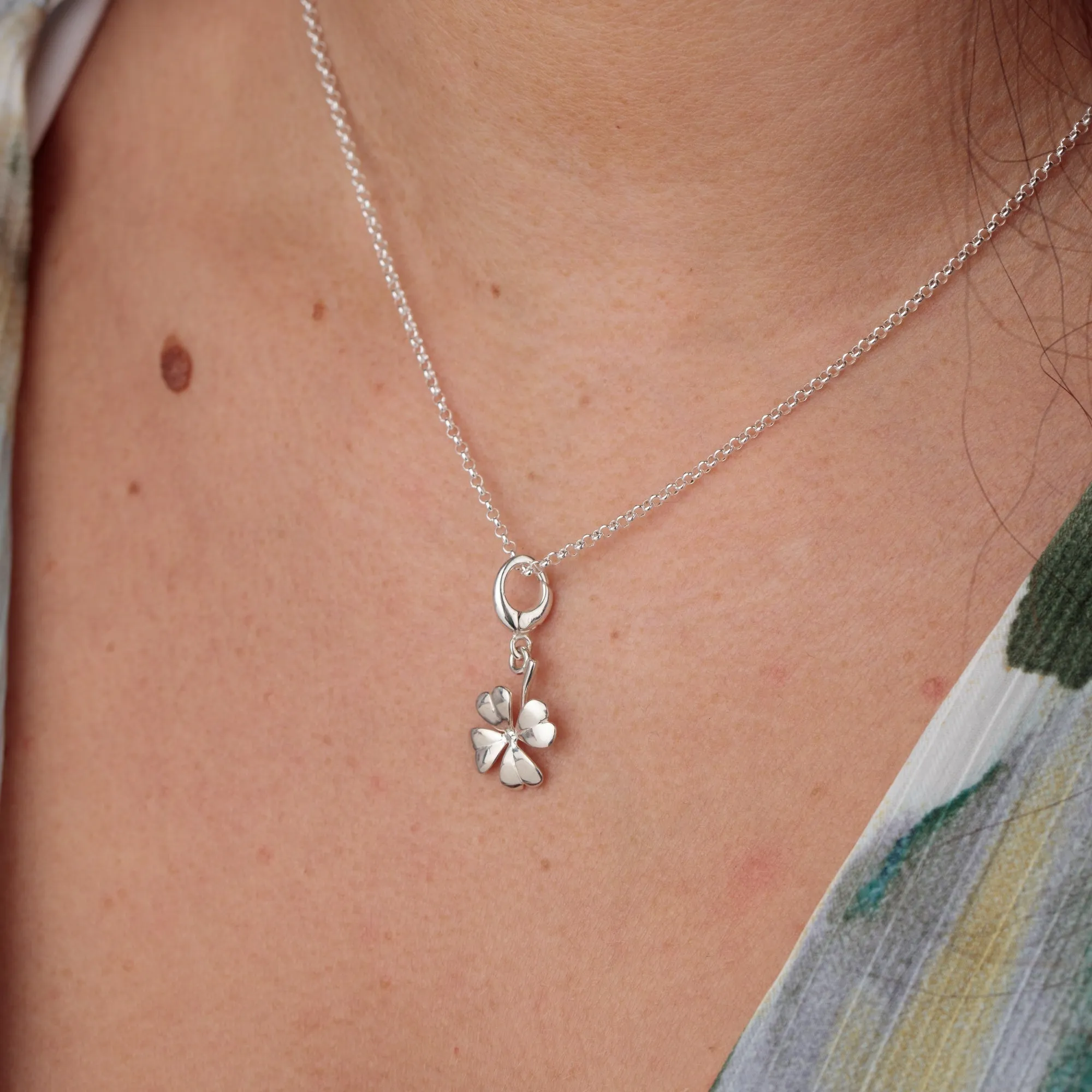 Silver Four Leaf Clover Charm sold by Lily Charmed product image thumbnail 3