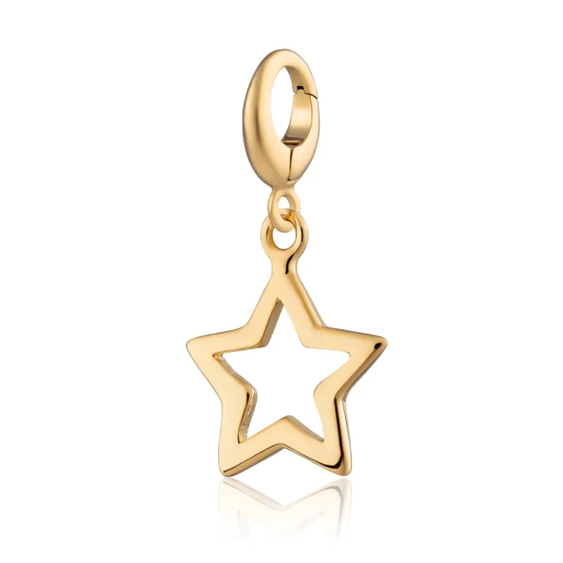 Gold Plated Open Star Charm sold by Lily Charmed