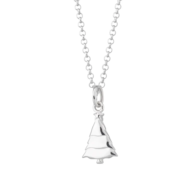 Silver Christmas Tree Charm Necklace sold by Lily Charmed