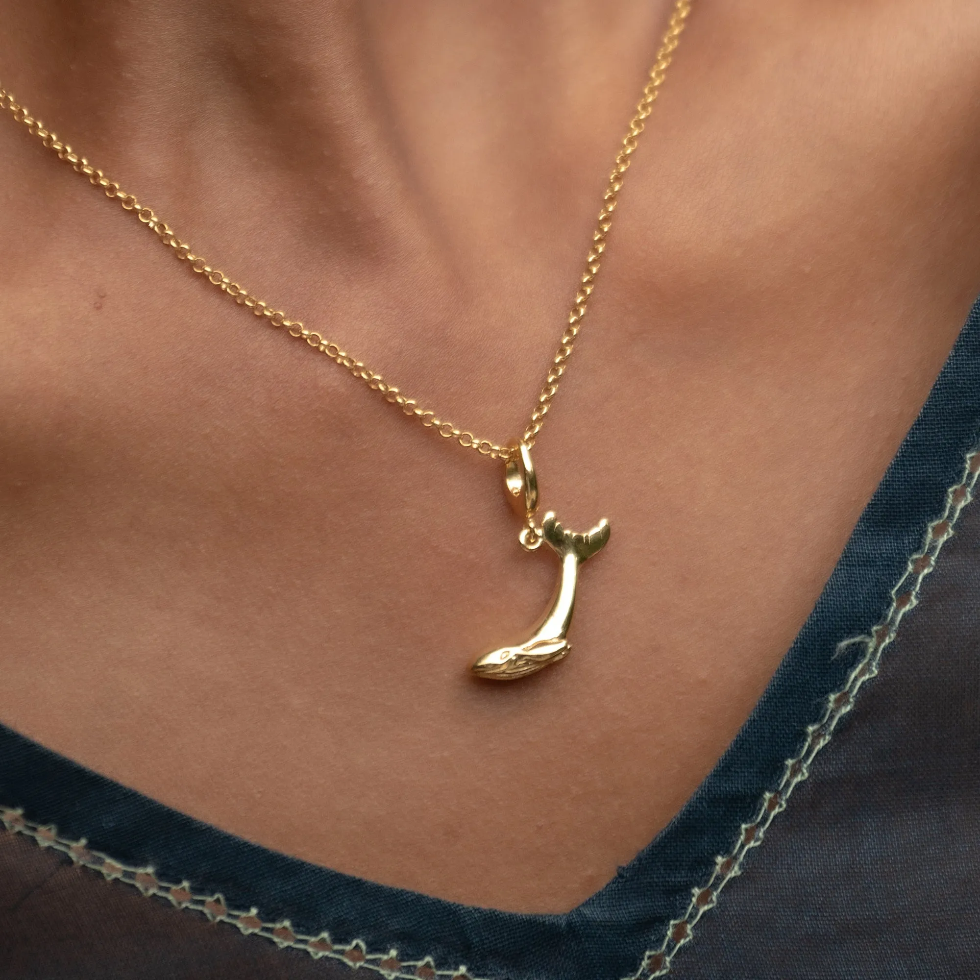 Gold Whale Charm Necklace sold by Lily Charmed product image thumbnail 2