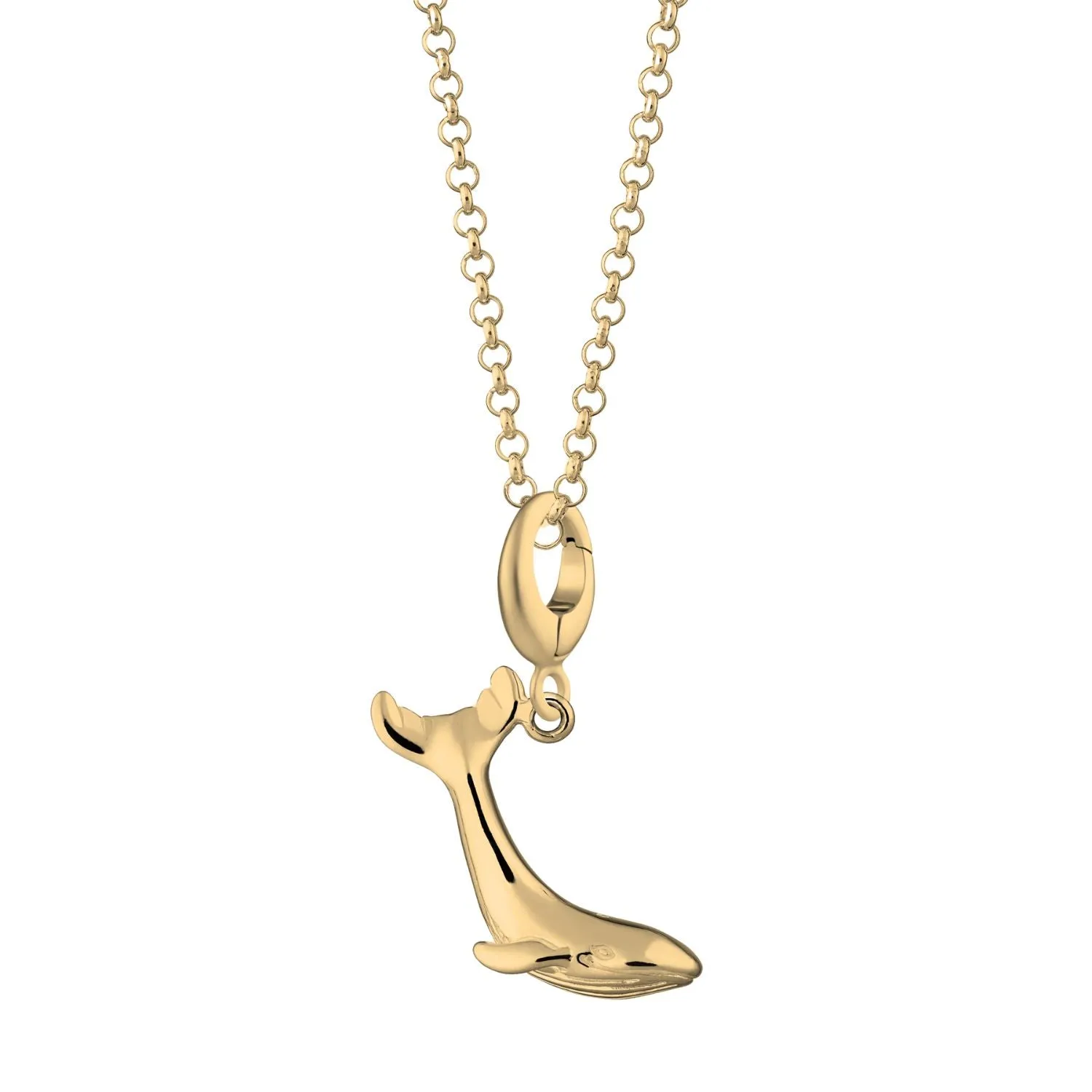Gold Whale Charm Necklace sold by Lily Charmed