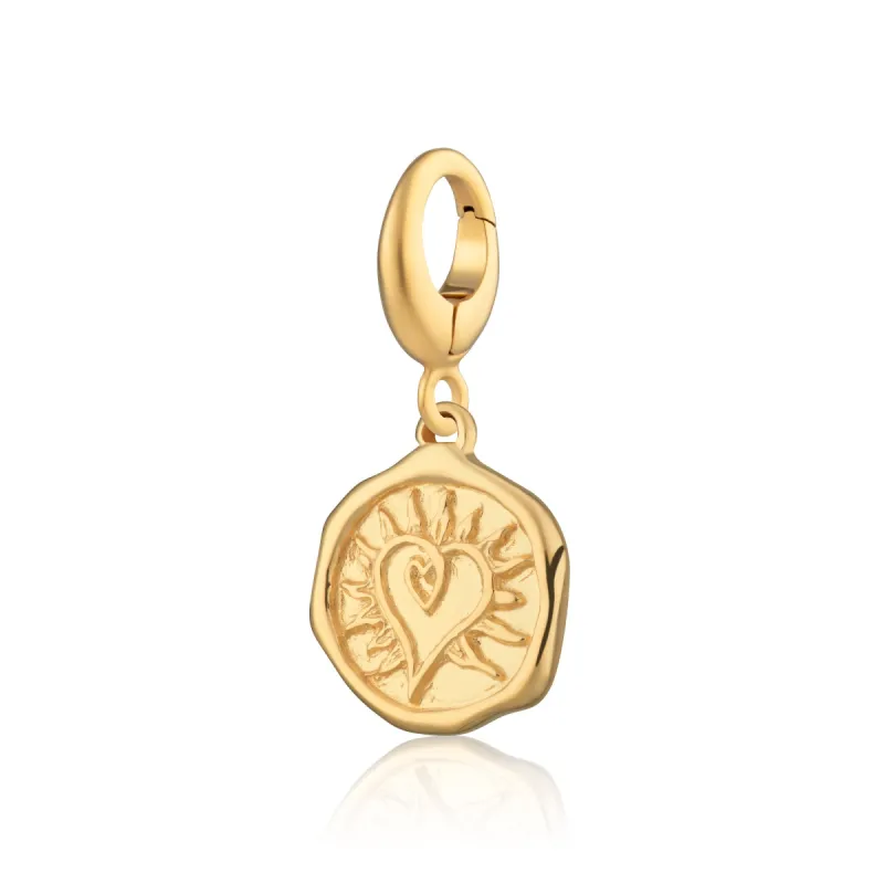 Engraved Gold Plated Manifest Love Charm sold by Lily Charmed