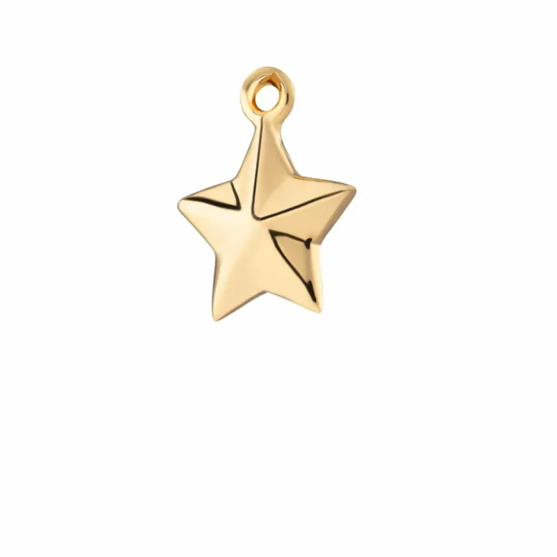 Gold Plated Faceted Star Single Earring Charm sold by Lily Charmed