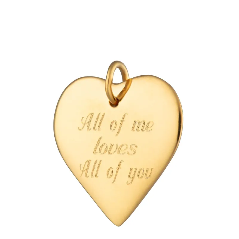 Engraved Gold Plated Heart Charm (Large) sold by Lily Charmed