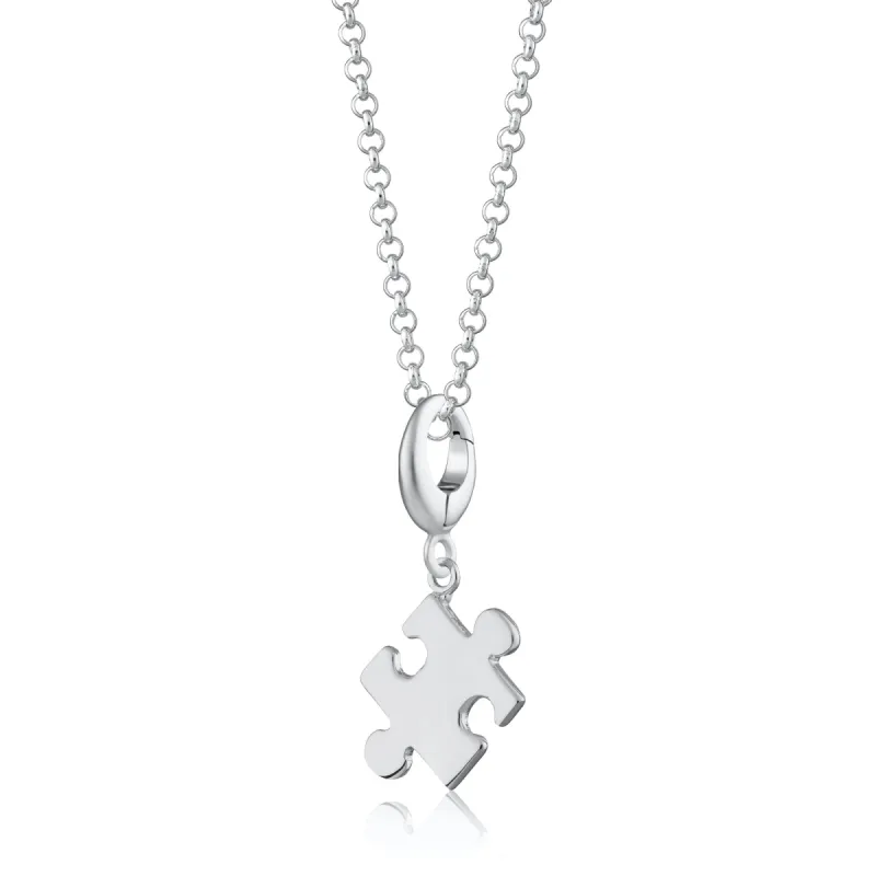 Silver Jigsaw Necklace sold by Lily Charmed