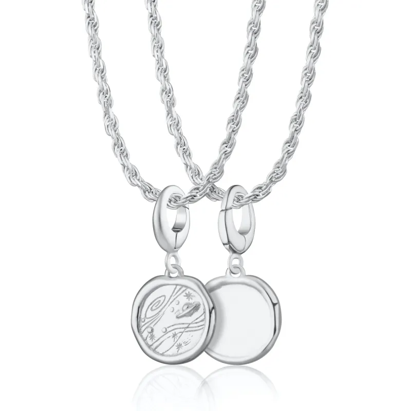 Engraved Silver Manifest Trust Charm Necklace sold by Lily Charmed