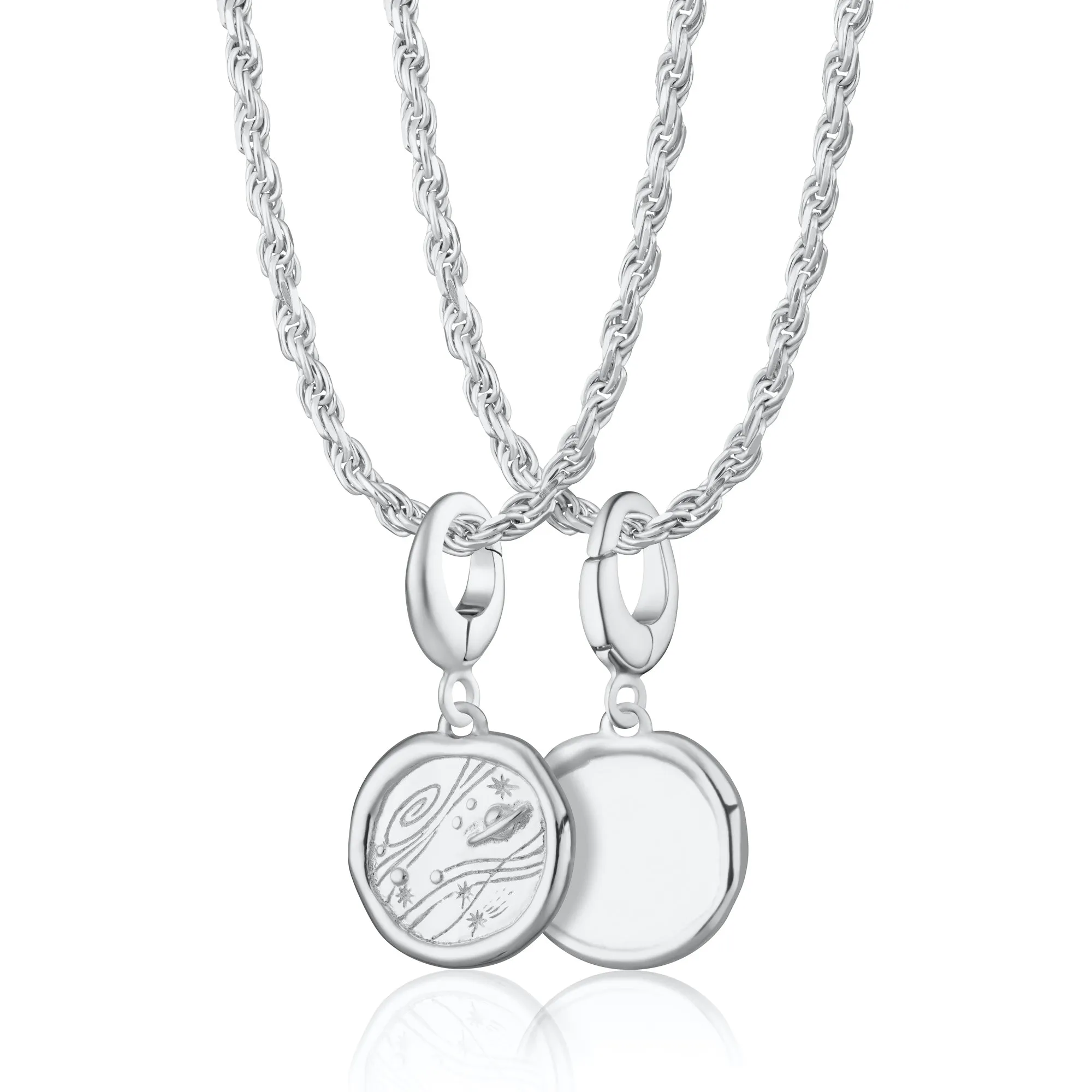 Engraved Silver Manifest Trust Charm Necklace sold by Lily Charmed