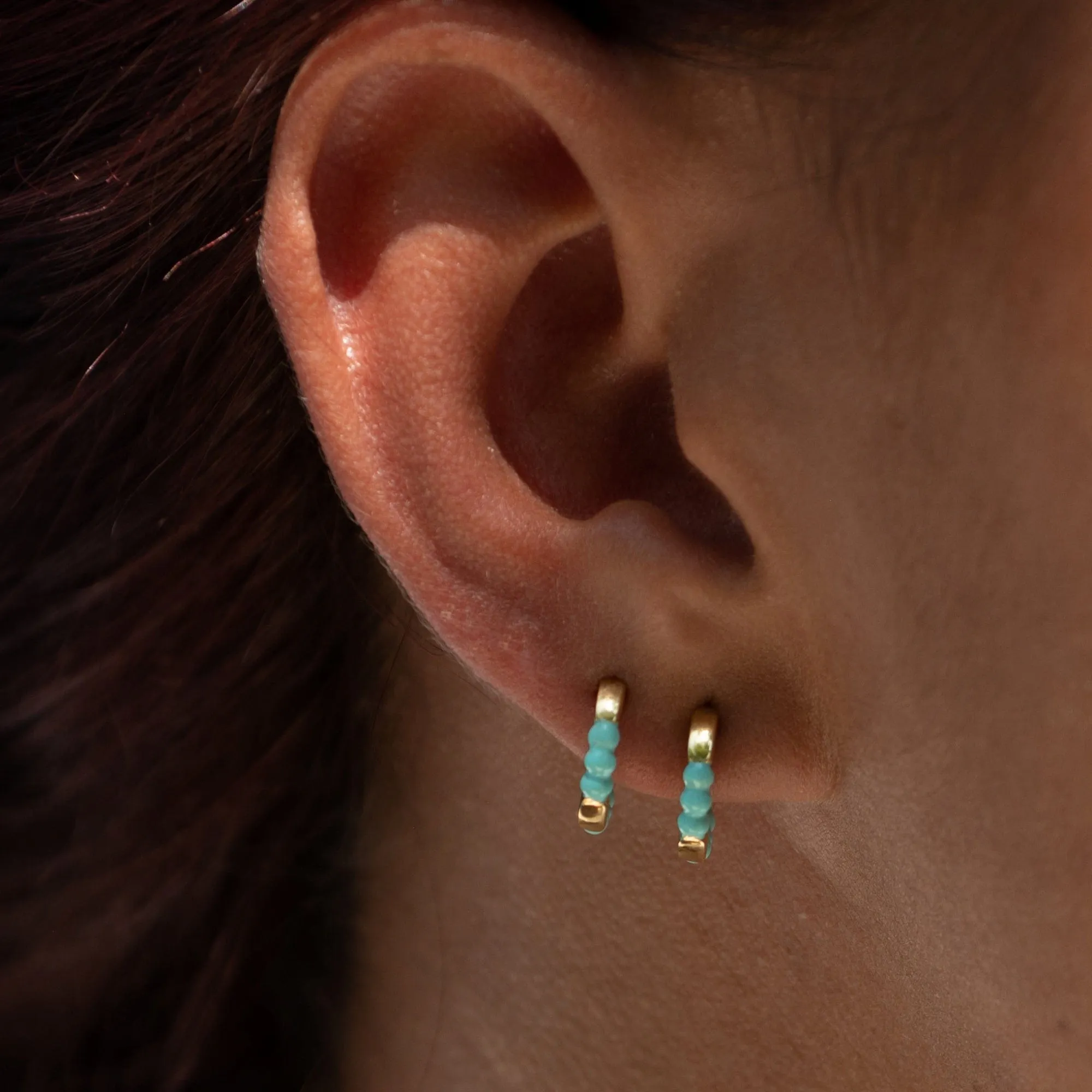 Gold Plated Enamel Dot Huggie Hoop Earrings sold by Lily Charmed product image thumbnail 2