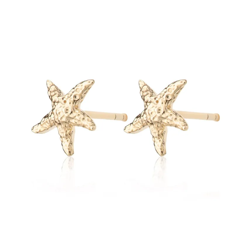 Gold Plated Starfish Stud Earrings sold by Lily Charmed