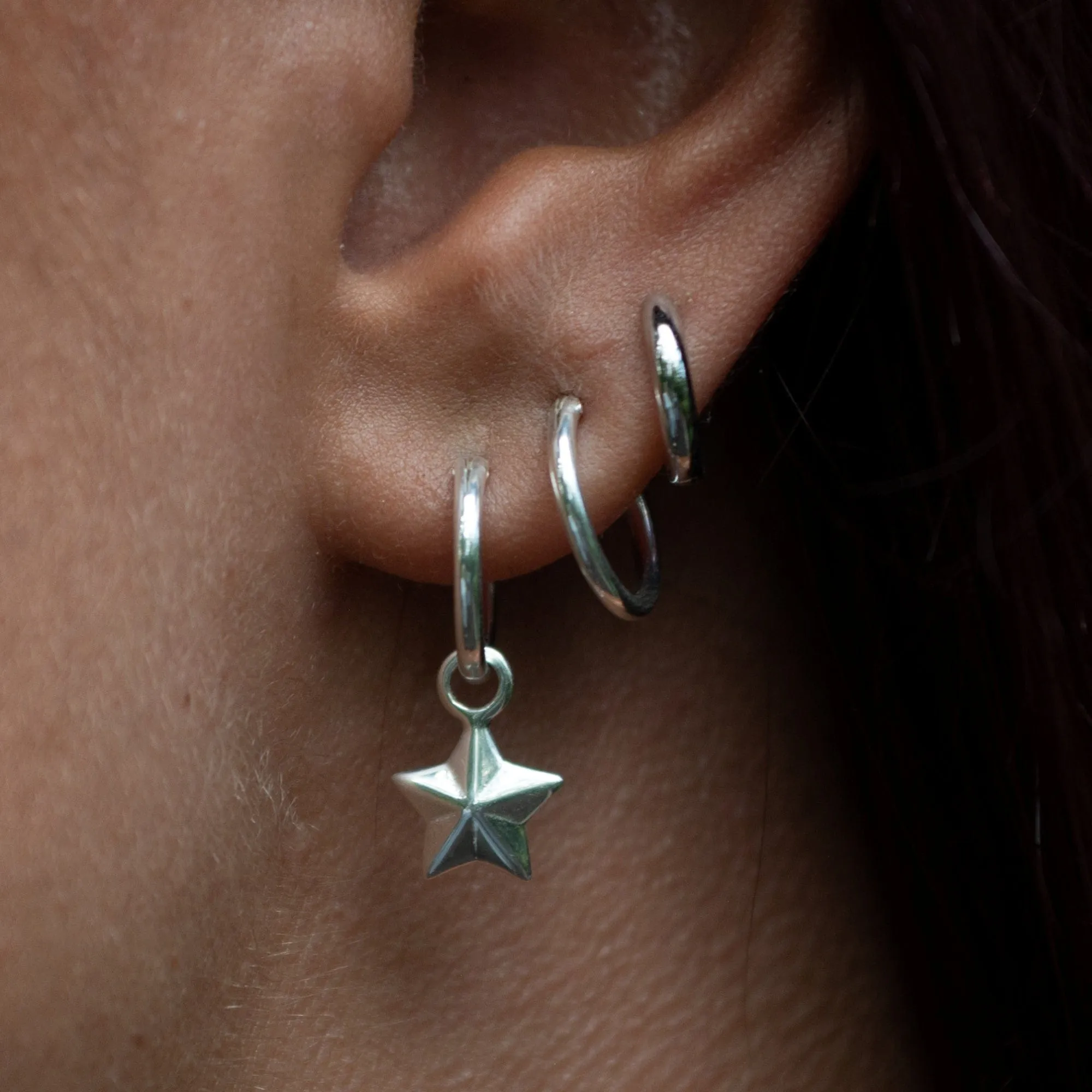 Silver Faceted Star Single Earring Charm sold by Lily Charmed product image thumbnail 2
