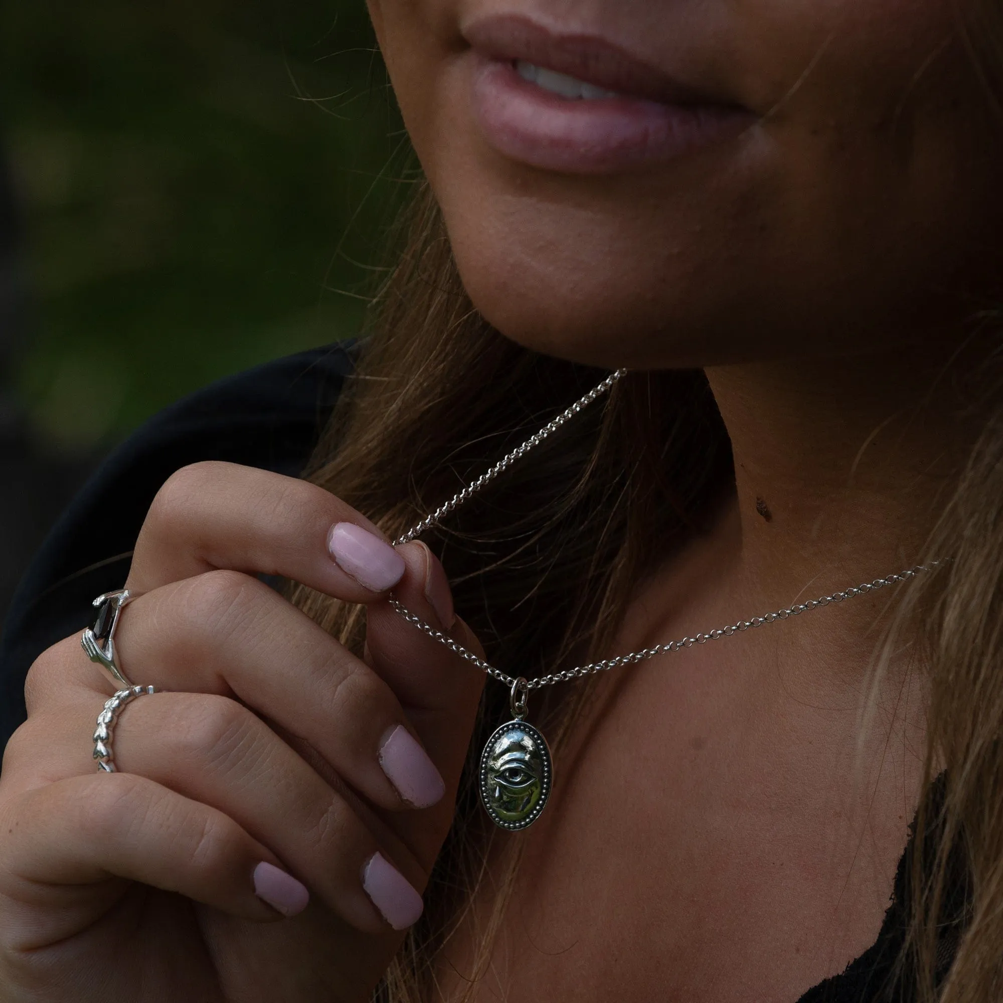 Silver Crying Eye Necklace sold by Lily Charmed product image thumbnail 3